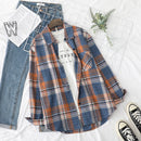 Plaid Shirts Damen Blusen und Tops Langarm Damen Casual Print Shirts Lose Baumwolle Kariert Lady Outwear Spring News