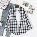 Plaid Shirts Damen Blusen und Tops Langarm Damen Casual Print Shirts Lose Baumwolle Kariert Lady Outwear Spring News