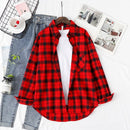 Plaid Shirts Damen Blusen und Tops Langarm Damen Casual Print Shirts Lose Baumwolle Kariert Lady Outwear Spring News