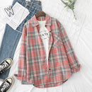 Plaid Shirts Damen Blusen und Tops Langarm Damen Casual Print Shirts Lose Baumwolle Kariert Lady Outwear Spring News