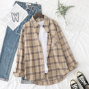 Plaid Shirts Damen Blusen und Tops Langarm Damen Casual Print Shirts Lose Baumwolle Kariert Lady Outwear Spring News