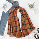 Plaid Shirts Damen Blusen und Tops Langarm Damen Casual Print Shirts Lose Baumwolle Kariert Lady Outwear Spring News