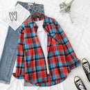 Plaid Shirts Damen Blusen und Tops Langarm Damen Casual Print Shirts Lose Baumwolle Kariert Lady Outwear Spring News