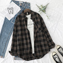 Plaid Shirts Damen Blusen und Tops Langarm Damen Casual Print Shirts Lose Baumwolle Kariert Lady Outwear Spring News