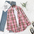 Plaid Shirts Damen Blusen und Tops Langarm Damen Casual Print Shirts Lose Baumwolle Kariert Lady Outwear Spring News