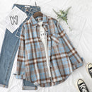 Plaid Shirts Damen Blusen und Tops Langarm Damen Casual Print Shirts Lose Baumwolle Kariert Lady Outwear Spring News