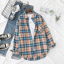 Plaid Shirts Damen Blusen und Tops Langarm Damen Casual Print Shirts Lose Baumwolle Kariert Lady Outwear Spring News