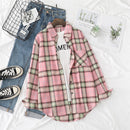 Plaid Shirts Damen Blusen und Tops Langarm Damen Casual Print Shirts Lose Baumwolle Kariert Lady Outwear Spring News