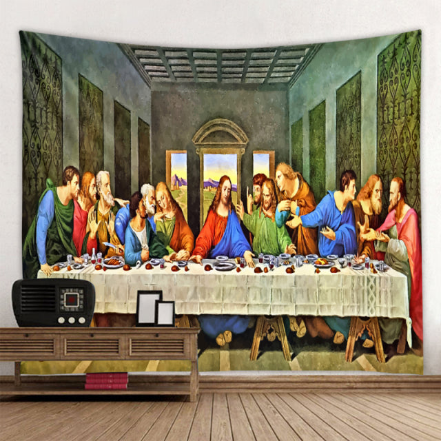 Wandteppich „Das letzte Abendmahl“, Reproduktion auf Leinwand, klassische Wandkunst, Leinwanddekoration, große Decken, verschiedene Größen