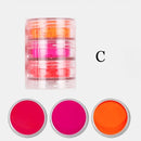 Neon Phosphor Pigment Powder Set Fluorescent Nail Glitter Eye Powder Manicure Decoration Nail Art Dust Pigment Paillettes