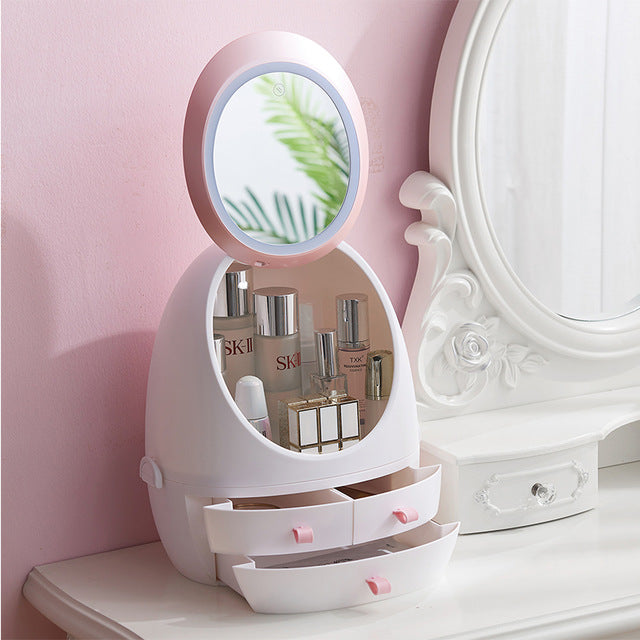 Mode Große Kapazität Kosmetische Aufbewahrungsbox Wasserdicht Staubdicht Badezimmer Desktop Beauty Makeup Organizer Hautpflege Schublade
