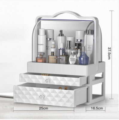 Caja de almacenamiento de cosméticos de gran capacidad a la moda, impermeable, a prueba de polvo, para baño, organizador de maquillaje de belleza, cajón de almacenamiento para el cuidado de la piel