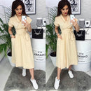 Office Lady Women Casual Sashes A-Line Dress Ladies Short Sleeve V-Neck Summer Dress 2020 Fashion Midi Party Dress Vestidos