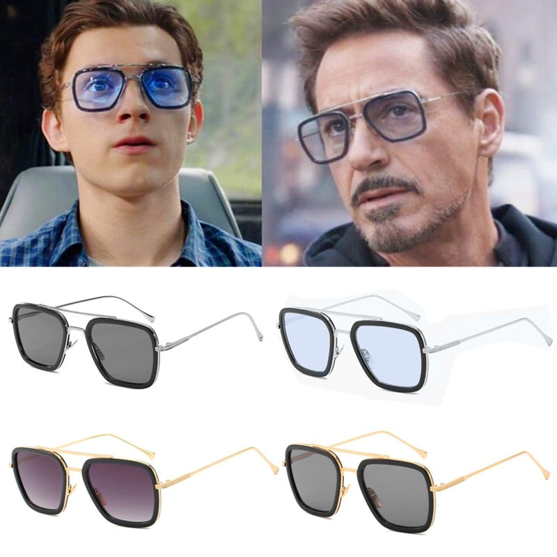 Gafas de Iron-Man película superhéroe Peter Parker Cosplay Edith gafas de sol Prop