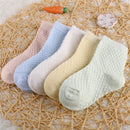 5 Pairs/Lot Children Cotton Socks Boy Girl Baby Infant Ultrathin Fashion Breathable Solid Mesh Socks For Summer 1-12T Teens Kids