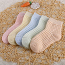5 Pairs/Lot Children Cotton Socks Boy Girl Baby Infant Ultrathin Fashion Breathable Solid Mesh Socks For Summer 1-12T Teens Kids