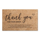 30 Pcs/pack Natural Kraft Paper Thank You For Your Order Card Handmade Custom Card For Small Business Gift Decoration Labels