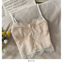 Camis para mujer camisola nueva Sexy mujer Crop Tops encaje espalda descubierta camiseta sin mangas mujer lindo chaleco elegante francés Chic ropa