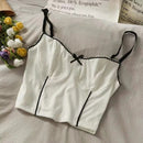 Camis para mujer camisola nueva Sexy mujer Crop Tops encaje espalda descubierta camiseta sin mangas mujer lindo chaleco elegante francés Chic ropa