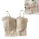 Camis para mujer camisola nueva Sexy mujer Crop Tops encaje espalda descubierta camiseta sin mangas mujer lindo chaleco elegante francés Chic ropa