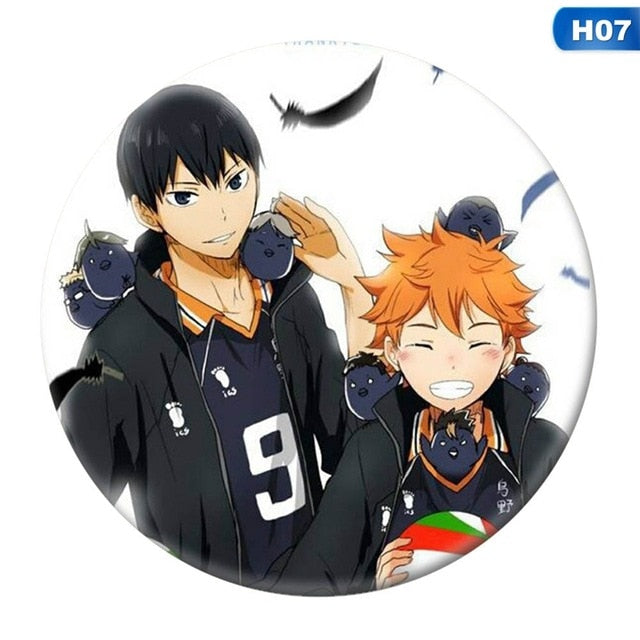 Anime High Kyuu!! Emaille-Pin Volleyball Boy Cos Tsukishima Firefly Sun Xiang XCosplay Bedge Cartoon Taschen Abzeichen Button Brosche