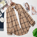 2021 Plaid Shirts Women Top And Blouses Long Sleeve Oversized Cotton Ladies Casual Blusas One Pocket Loose Female Checked Shirt