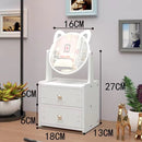 Kids Dressing Table Dresser Drawers with Lovely Cats Mirror Rotate Makeup Organizer Nail Polish Brush Jewelry Storage Box
