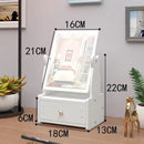 Kids Dressing Table Dresser Drawers with Lovely Cats Mirror Rotate Makeup Organizer Nail Polish Brush Jewelry Storage Box