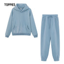 Toppies Damen Trainingsanzüge Sport Hosenanzug Lässige Hoodies Fleece Sweatshirt Weibliche Jacke Jogginghose Harajuku Kleidung