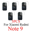 5Pcs for Xiaomi Redmi Note 9 Pro 9S 10 Pro 9 9T 5G 9c NFC 8t 9a 8 Camera Lens Protector Tempered Glass Back Screen Redme 8a Glas