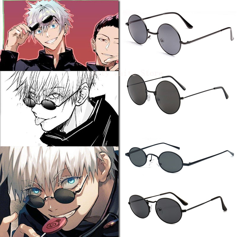 Gafas de Cosplay Gojo Satoru, gafas Jujutsu Kaisen, gafas negras, accesorios para disfraces, accesorios de Anime