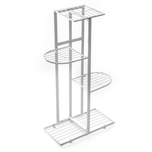 4 Tier Household Wrought Iron Craft Multi-layer Plant Stand With Four Sides of Fence Rack Balcony Indoor Garden Flower Pot Shelf