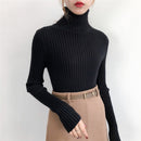 New high-collar white knitted sweater for autumn 2018