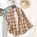 Plaid Shirts Damen Blusen und Tops Langarm Damen Casual Print Shirts Lose Baumwolle Kariert Lady Outwear Spring News