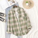 Plaid Shirts Damen Blusen und Tops Langarm Damen Casual Print Shirts Lose Baumwolle Kariert Lady Outwear Spring News