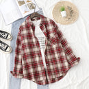 Plaid Shirts Damen Blusen und Tops Langarm Damen Casual Print Shirts Lose Baumwolle Kariert Lady Outwear Spring News