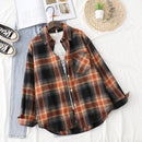 Plaid Shirts Damen Blusen und Tops Langarm Damen Casual Print Shirts Lose Baumwolle Kariert Lady Outwear Spring News