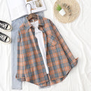 Plaid Shirts Damen Blusen und Tops Langarm Damen Casual Print Shirts Lose Baumwolle Kariert Lady Outwear Spring News
