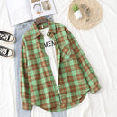 Plaid Shirts Damen Blusen und Tops Langarm Damen Casual Print Shirts Lose Baumwolle Kariert Lady Outwear Spring News
