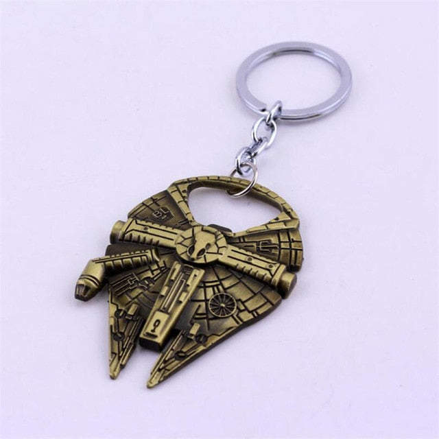 Movie Millennium Falcon Key Chain Cosplay Badge Bottle Opener Fashion Fancy Funny Souvenir Gift Spaceship Key Ring