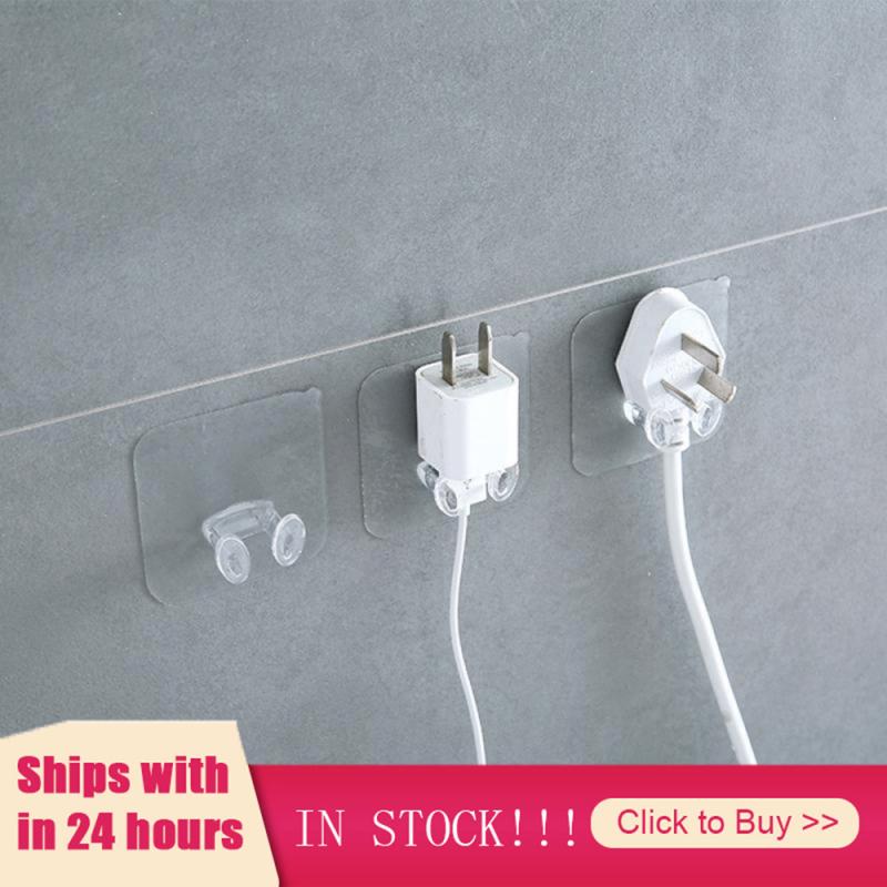 5/1pcs Wall Storage Hook Punch-free Power Plug Socket Holder Kitchen Stealth Hook Wall Adhesive Hanger Bathroom Wholesale Hot