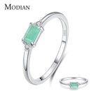 Modian Charm Luxury Real 925 Stelring Silver Green Tourmaline Fashion Finger Rings For Women Fine Jewelry Accessories New Bijoux