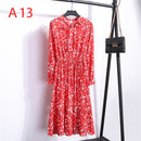 2021 Winter Dress Women Long Sleeve Vintage Dress Chiffon Shirt Vestidos For Ladies Casual Floral Midi Autumn Dresses Polka Dot