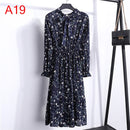 2021 Winter Dress Women Long Sleeve Vintage Dress Chiffon Shirt Vestidos For Ladies Casual Floral Midi Autumn Dresses Polka Dot