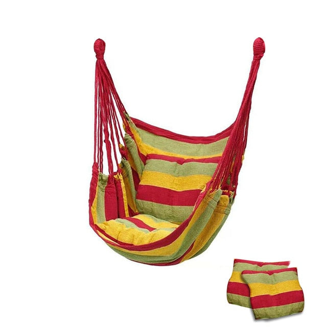 Hammock Portable Beach Chair Hanging Rope Chair Swing Chair Seat for Adults Kids Garden Hammock with Support Indoor Outdoor