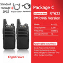 RETEVIS RT622 Mini Walkie Talkie PMR 446 PTT Portable Walkie-talkies 2 pcs Two way Radio Portable Radio for Hunting Hotel RT22
