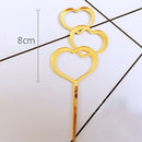 Feliz cumpleaños amor bandera pastel Topper acrílico letra oro plata pastel superior bandera decoración para fiesta de cumpleaños suministros de boda