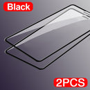 50000D 2PCS Full Cover Screen Protector For iphone 12 11 Pro X XR XS MAX Tempered Glass On iphone 6s 7 8 Plus 12 Mini Glass Film