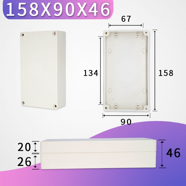 Caja impermeable para exteriores, caja de plástico, caja de proyecto electrónico, caja de conexiones impermeable para electrónica