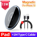 Cargador inalámbrico magnético Essager de 15W Qi para iPhone 12 11 Pro Xs Max X almohadilla de carga inalámbrica rápida de inducción para Samsung Xiaomi